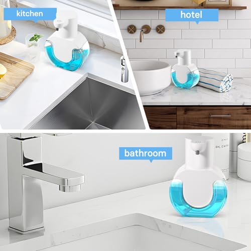 VZZNN 2 Pack Automatic Foaming Soap Dispenser 14.2oz/420ML Touchless Automatic Foaming Soap Dispenser,Rechargeabled Wall Mounted Smart Pump for Bathroom Kitchen - color: White, style: 2 Pack Foam