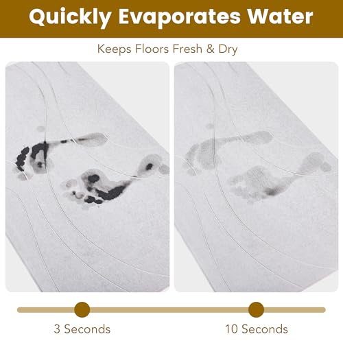 Extra Large Stone Bath Mat, 30'' x 17'' Diatomaceous Earth Non-Slip Stone Shower Mat, Super Absorbent Diatomite Stone Mats for Bathroom Dark Grey XL Plex - color: Dark Gray XL, size: 1'5" x 2'6" (Rectangular)