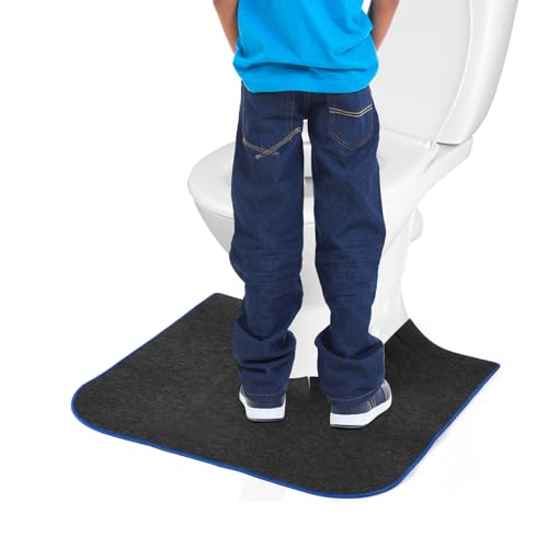 Upgrade Round Commode Potty Training Mats for Boys, Toilet Training Mats, Potty Training Toilet Rugs, Toilet Rugs u Shaped Washable,Toilet mats for Bathroom(4 Pack, Dark Grey) - color: Dark Grey