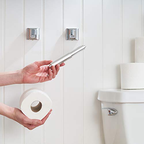 Universal Plastic Spring Loaded Toilet Paper Roll Holder Replacement, Chrome (1, Chrome) - color: Chrome