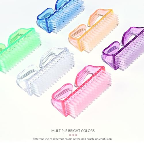 Handle Grip Nail Brush, Nail Cleaning Brushes Pedicure Scrubbing tool, Toes Fingernail Brush Scrub Cleaner kit for Men and Women 8 Pack (Multicolor) - color: Multicolor-8Pack