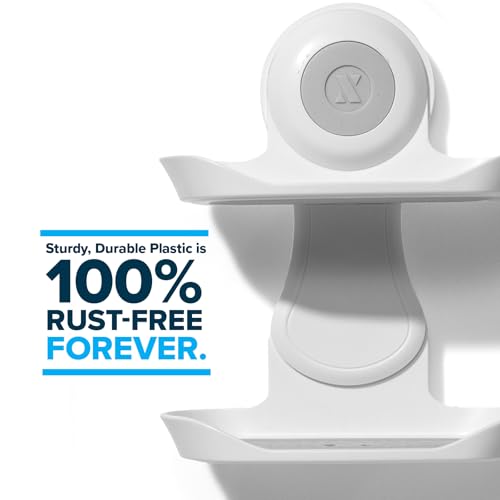 SlipX Solutions Double Soap Saver, Strong Hold Suction Cup Soap Holder, Must Have Universal Kitchen & Bathroom Shower Accessories, No Drilling, No Tools, Rust-Proof, Removable, White - color: White, size: Double Tray
