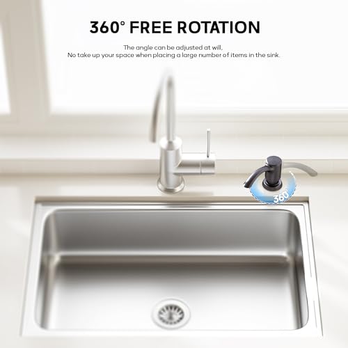 SAMODRA Built-in Kitchen Sink Soap Dispenser with Extension Tube Kit - Oil-Rubbed Bronze Finish, Leak-Proof Design, No Top Refill Required (39" Tube) - color: Oil-rubbed Bronze, style: 39" Tube