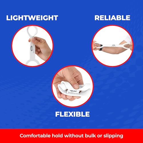 BibBoards Hydro Loop Silicone Water Bottle Band – Hands-Free Carry Strap for Running, Gym & Training | Flexible Water Bottle Holder & Grip Band Fits Most Bottles for Travel & Outdoor Activities - color: White