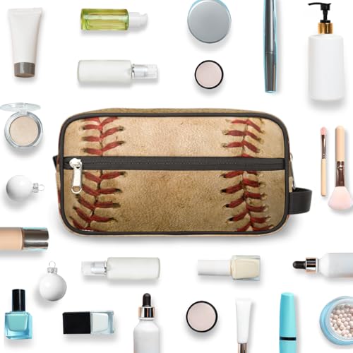 Kids Travel Toiletry Bag - Waterproof Hanging Cosmetic Bag for Boys Men - Large Shaving Bags for Toiletries Accessories Bathroom Stuff, Retro Baseball - color: Retro Baseball