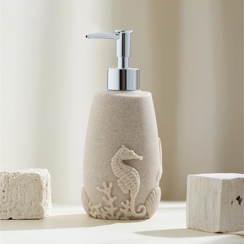 Soap Dispensers 350mL 11OZ, 2 PCS Luxurious Ocean Hand Dish Lotion Shampoo Soap Dispenser Jar, Sea Shell Soap Pump Bottles for Kitchen Bathroom Countertop Beige - color: Beige 1
