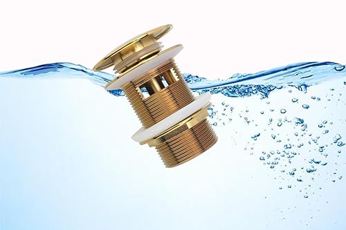 Brushed Gold Freestanding Bathtub Drain Stopper, Compatible with Freestanding Bathtub Drain Rough-in Kit - color: Brushed Gold