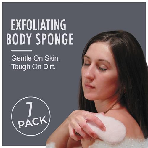 HartFelt Bath Sponges for Shower | Oval Body Wash Scrubber for Exfoliating Skin | Clean and Refresh Body, Back & Arms | Chemical-Free Body Sponge | Made in USA - Pack of 25 - size: 25 Count (Pack of 1)