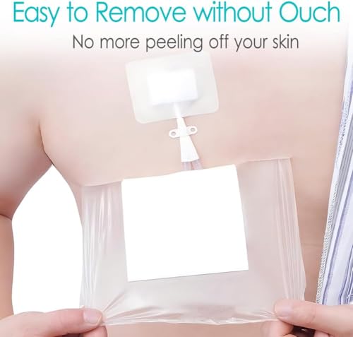 Waterproof Catheter Shower Cover,Shower Protector Dialysis Catheter Pd Picc Line Shower Cover Wound Bandage,Bathing Water Barrier Protector Non Adhesive Dressing (25pcs) (6 x 6 Inch) - size: 6 x 6 Inch