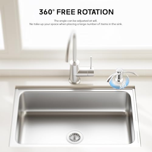 SAMODRA Built-in Kitchen Sink Soap Dispenser with Extension Tube Kit - Chrome Finish, Leak-Proof Design, No Top Refill Required (39" Tube) - color: Chrome, style: 39" Tube