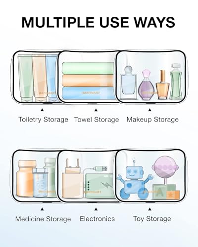 BAGSMART Clear Toiletry Bag, 3 Pack TSA Approved Travel Toiletry bag Carry on Travel Accessories Bag Airport Airline Quart Size Bags Water Repellent Makeup Cosmetic Bag for Women (Nude Pink-3pcs) - color: Creamy Nude Pink, size: 3 Pack, Medium