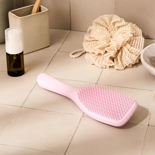 Tangle Teezer Ultimate Detangler Brush, Straight to Wavy, Millennial Pink | Patented two-tier, regular-flex teeth reduce breakage & split ends on wet or dry hair; Shower-friendly hairbrush for all ages - color: Millennial Pink