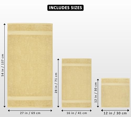 Utopia Towels 8-Piece Premium Towel Set, 2 Bath Towels, 2 Hand Towels, and 4 Wash Cloths, 600 GSM 100% Ring Spun Cotton Highly Absorbent Towels for Bathroom, Gym, Hotel, and Spa (Beige) - color: Beige, size: 8 Pieces Towel Set