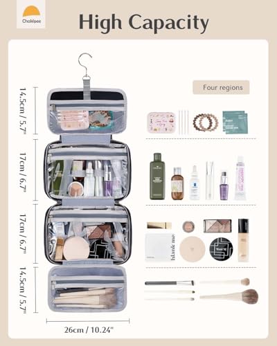 Travel Hanging Toiletry Bag for Women - Waterproof Cosmetic Organizer with Clear Window, Lightweight Bathroom Bags for Essentials, Makeup, Shampoo, Toiletries Black, Medium - color: Black, size: M (10.8x6.9x3.5inch)