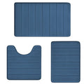 Memory Foam Bath Rug Set 3 Piece Non-Slip Mats,Absorbent Shaggy Super Soft U-Shaped Toilet Rug,Bathroom Carpets for Tub,Shower,Blue - color: Mist Blue