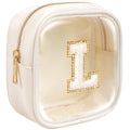 KOTORA Preppy Stuff Cute Cosmetic Bag Travel Bag - Large Makeup Bag Make Up Bag Cosmetic Bag Personalized Daughter Sister Gifts for Women Her Bridesmaid Gift Preppy Makeup Bag Tween Girls Gifts - color: Beige, style: L