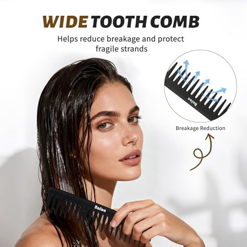 Balon Hair Brush for Women and Men, 4Pcs Paddle Brush Detangling Brush Hair Comb Set for Long Thick Thin Curly Hair, Hairbrush Great On Wet or Dry, No More Tangle - color: Black