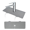 New Kitchen Sink Splash Guard,Silicone Faucet Mat Splash Catcher, Handle Drip Catcher Tray, Multipurpose for Kitchen Dish Drying Mats Sponge Holder and Bathroom Countertop Protect - color: Gray-2