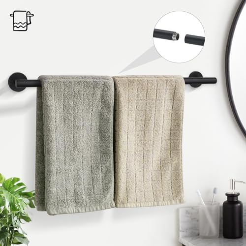 TURS Matte Black Bathroom Hardware Set 5 Piece, SUS304 Stainless Steel Bath Towel Bar Set, 24 Inch Bathroom Accessories Kit Wall Mounted - color: Matte Black