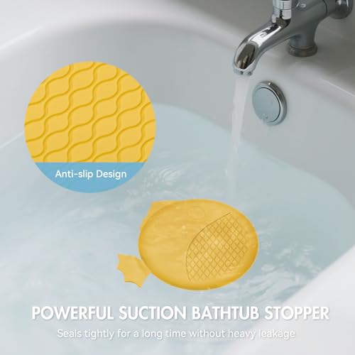 TRAPMATE Bathtub Drain Stopper & Shower Hair Catcher, Shower Drain Cover/Silicone Drain Cover/Sink Drain Plug for Shower, Bath, Kitchen Sink (Patented) - color: Gray Green Yellow Silver