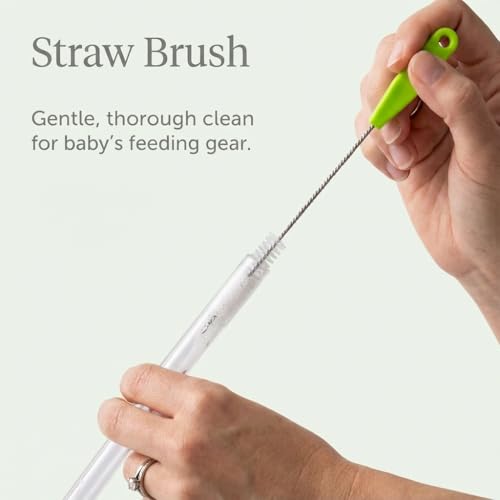 Ariseno 4-in-1 Baby Bottle Brush Set, Bottle Brush Cleaner, Bottle Cleaner Brush Set, Including Nylon Bottle Brush, Bottle Cap Brush, Straw Brush, Nipple Brush, BPA-Free (Green) - color: Green-nylon