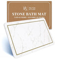 Stone Bath Mat – Super Absorbent Diatomaceous Earth Bath Mat, Quick-Drying Stone Bath Mats for Bathroom, Easy to Clean Bathroom Mat Quick Dry, 24 x 16 inch, White Modern Marble