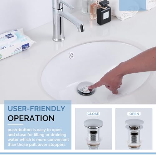 Bathroom Sink Drain, Angle Simple Brass Pop Up Drain Stopper, Vessel Sink Drain with Overflow, Lavatory Vanity Sink Drain Stoppers Chrome - color: Chrome