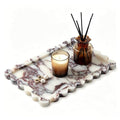 Luxury Natural Scalloped Marble Tray – 11.8 x 7.8-Inch Calacatta Viola Stone Vanity Tray, Elegant Catchall Organizer for Jewelry Perfume Keys, Unique Statement Tray for Bathroom Coffee Table & Dresser - color: Scalloped-calacatta Viola (11.8" X 7.8" X 0.7