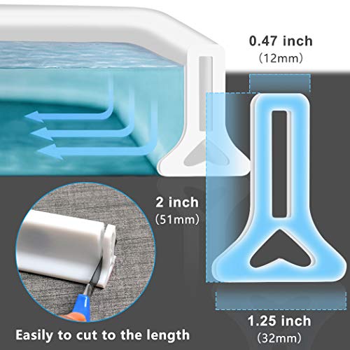 New Collapsible 67 Inch Shower Threshold Water Dam Collapsible Bath Shower Barrier Water Stopper Retention System Dry and Wet Separation for Bathroom Kitchen and More (5.6ft) - color: White-2" High, style: 67 Inch