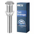 KES Faster Drainage Bathroom Sink Drain Without Overflow, Anti-Clog Open Grid Design, Detachable Strainer, Brushed Nickel Vessel & Vanity Drain, Stainless Steel & Brass, S2020D-BN - color: Brushed Nickel
