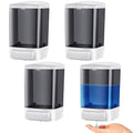 Hushee 4 Pcs Plastic Wall Mounted Soap Dispenser Commercial Manual Soap Containers Wall Dispenser for Kitchen Shower Hotel Liquid Shampoo Gel Chamber(33.8 oz 1000 ml,Black) - color: Black, size: 33.8 oz 1000 ml