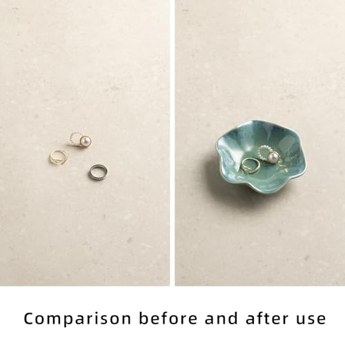Ceramic Lotus Leaf Trinket Dish, Ring Holder for Jewelry | Keeps earrings, necklaces, keys, and keepsakes handy on vanities or nightstands, a sweet gift for moms, sisters, and friends - color: green