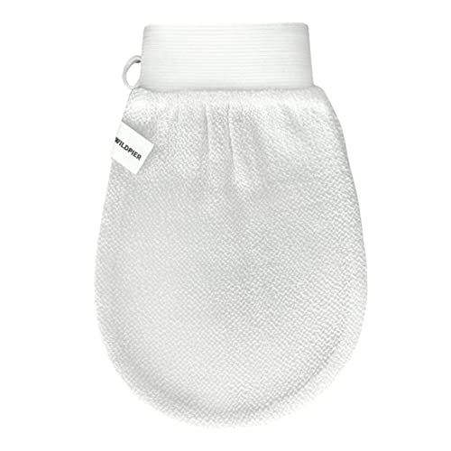Wildpier Beauty Deep Exfoliating Glove - Biodegradable Viscose, Body Exfoliator Improves Skin Texture, Exfoliating Face Scrub Reduces Acne, Dead Skin Remover for Body, Body Scrubber Exfoliator - style: White