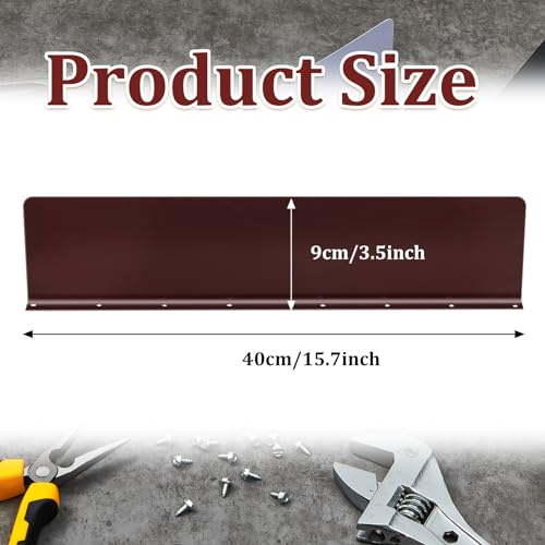 2 Pcs Gutter Valley Splash Guards Downspout Diverter Roof Rain Diverter Roofing Gutter Guards with 20 Pcs Matching Gutter Screws Rain Gutter Guards for Corner House, Brown (Straight Style) - style: Straight Style
