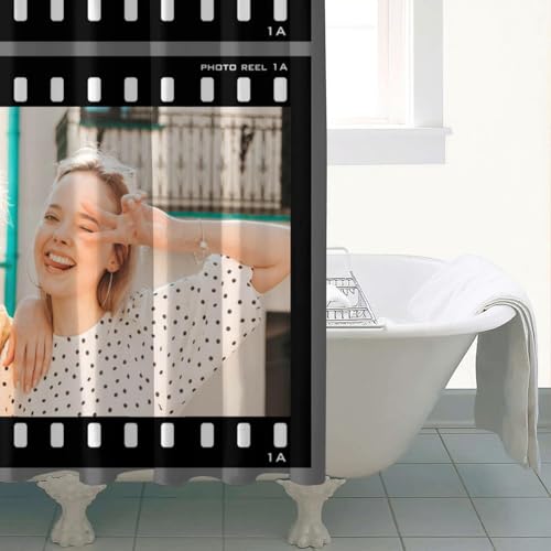 Personalized Shower Curtain Set Custom Photo Shower Curtains Modern Minimalist Home Bathroom Curtain Decor with 12 Hooks 72 Inch Wide * 84 Inch High - color: 2 Photo-2, size: 72"W x 84"L (Pack of 1)