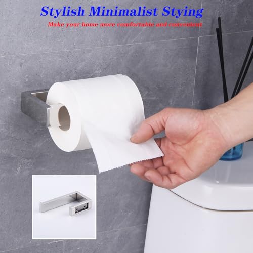 GERZWY 2-Piece Bathroom Accessory Set SUS 304 Stainless Steel Toilet Paper Holder Towel Ring Wall Mount, Polished Finish HG1708-2JG - color: Polished