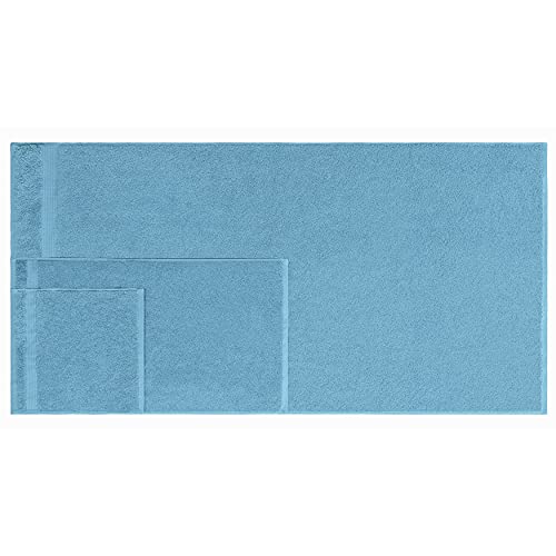 American Bath Towels 100% Cotton 6 Piece Turkish Towel Set, Ultra Soft Absorbent Bathroom Towels, 2 Bath Towel 2 Hand Towels 2 Washcloths, Baby Blue - color: Baby Blue, size: 6 Piece Towel Set XL