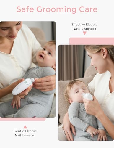 Momcozy Elite Baby Kit, Superior Baby Shower & Registry Essential Kit for Grooming & Health & Cleansing Care, Electric Nail File & Nasal Aspirator,Tummy Wrap,Thermometer,Bath Brush,Teether,Storage Bag - size: Elite Baby Kit