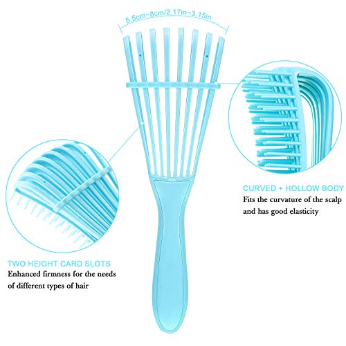 2 Pieces Detangling Brush for Afro America/African Hair Textured 3a to 4c Kinky Wavy/Curly/Coily/Wet/Dry/Oil/Thick/Long Hair, Knots Detangler Easy to Clean (Sky Blue) - color: Sky Blue