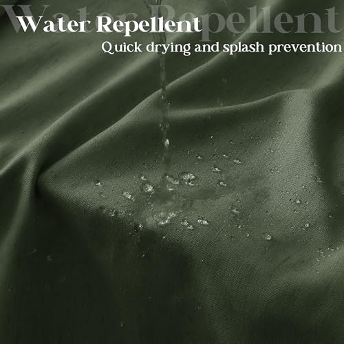 Olive Green Shower Curtain for Bathroom Water Repellent 36x72 Inch | Linen, Small Stall Bath Shower Curtains, Green, Boho, Cloth Fabric, Half Narrow RV Drapes, for Bathtub, 36 x 72 Inches - color: Olive Green, size: 36"W x 72"L (Pack of 1)