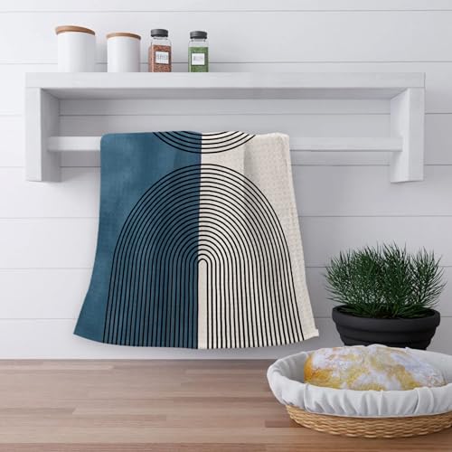 OHSUL Boho Decorative Hand Towels, Navy Blue Boho Bohemian Kitchen Bathroom Decor, 16x24 Inch, Set of 2 - color: Color -2