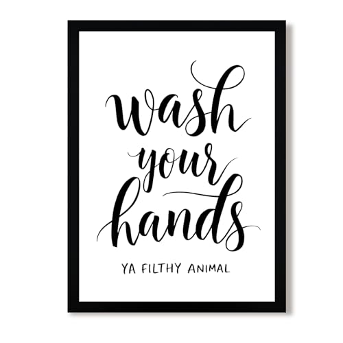 Urmoya Black and White Simple Bathroom Canvas Wall Art, Funny Small Bathroom Wall Decor, Rustic Sign Decoration Art Prints For Toilet Restroom Tabletop Desk 16x24 Inch Wood Framed - color: Character, size: 24"L x 16"W