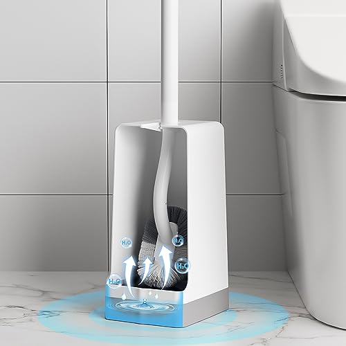 Marbarsse Bathroom Toilet Bowl Brush and Holder, Curved Design Dismount Toilet Brush for Deep Cleaning Under Rim, Best Toilet Brush Set, Compact Toilet BowlCleaner Brush for Bathroom, 2 Pack - color: 2 Pack - Dismount