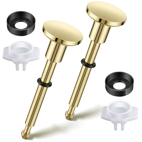 Enhon 2 Set Tub Spout Diverter Repair Kit, Includes 2 x Diverter Valve Stems, 2 x Cup Seals and Gates, Bathroom Shower Bathtub Leaky Faucet Repair Replacement Parts (Polished Brass,Classic) - color: Polished Brass