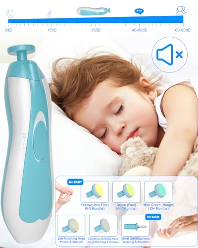 Baby Healthcare and Grooming Kit, 24 in 1 Baby Electric Nail Trimmer Set Newborn Nursery Health Care Set for Newborn Infant Toddlers Baby Boys Girls Kids Haircut Tools (0-3 Years+) (Blue) - color: Blue
