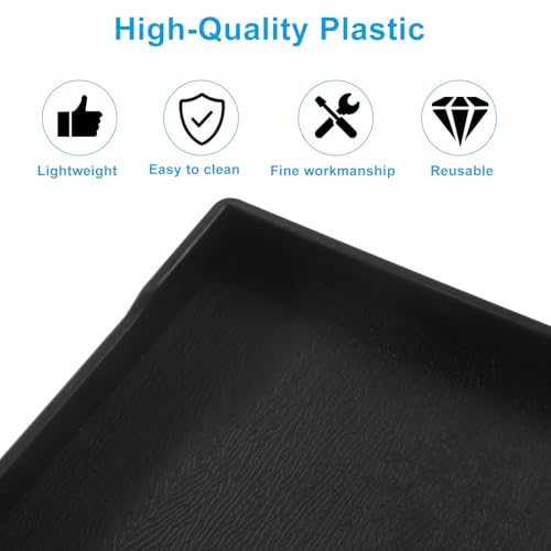 Small Bathroom Vanity Tray, 8.5 inch x 6.3 inch, Black | Soap and Sponge Holder, Rectangular Serving Tray, For Candle, Lotion Bottles, Scrubber - color: Black, size: 8" x 6" x 0.7"