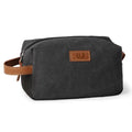 Travel Essentials Canvas Toiletry Makeup Bag Dopp Kit Dark Grey(Initial L) | Waterproof Cosmetic Bag Travel Vacation Essentials Bathroom Organizer Personalized Gift For Father Husband Groomsmen Birthday - color: Dark Grey, style: L
