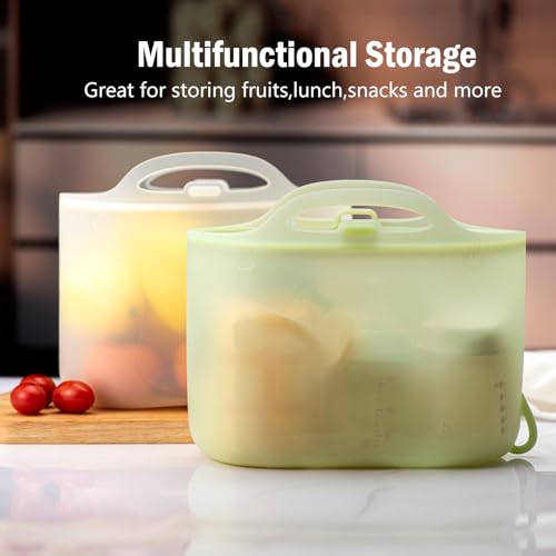 Silicone Travel Bottle Sterilizer Bags | 2000ml Microwave Steam Sterilizer Bags for Baby Bottles, Breast Pump & Pacifiers, Reusable Steam Sterilizing Bags for Travel and Home Use（Clear Green） - color: Clear Green