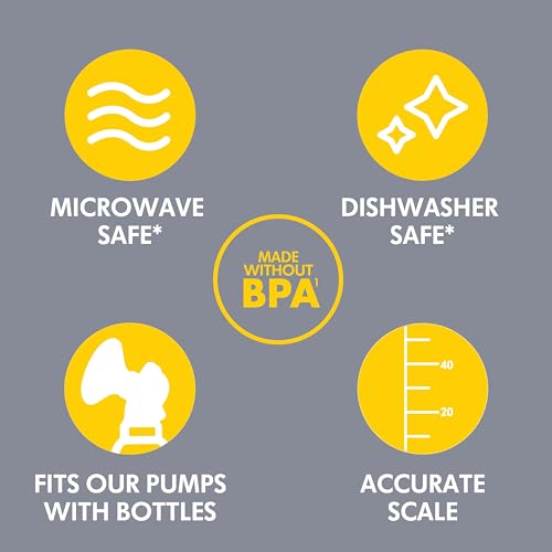 Medela Breast Milk Collection and Storage Bottles with Solid Lids - 6pk/5oz-150mL Breastmilk Container, Compatible Breast Pumps and Made Without BPA - size: 6 Count (Pack of 1), style: Storage Bottles