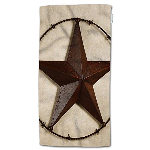 HGOD DESIGNS Texas Star Towels, Rusty Iron Western Star Soft Bath & Kitchen Towels, Spa Hotel Hand Towels 15"X30" - color: Towel-38